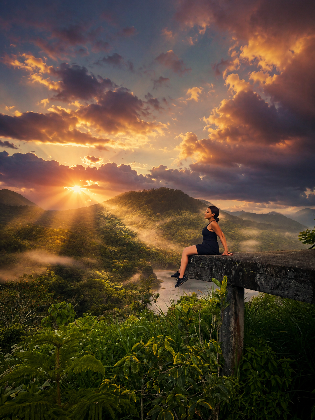 Jungle sunset