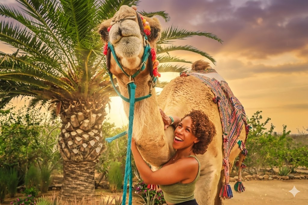 Camel friend at sunset