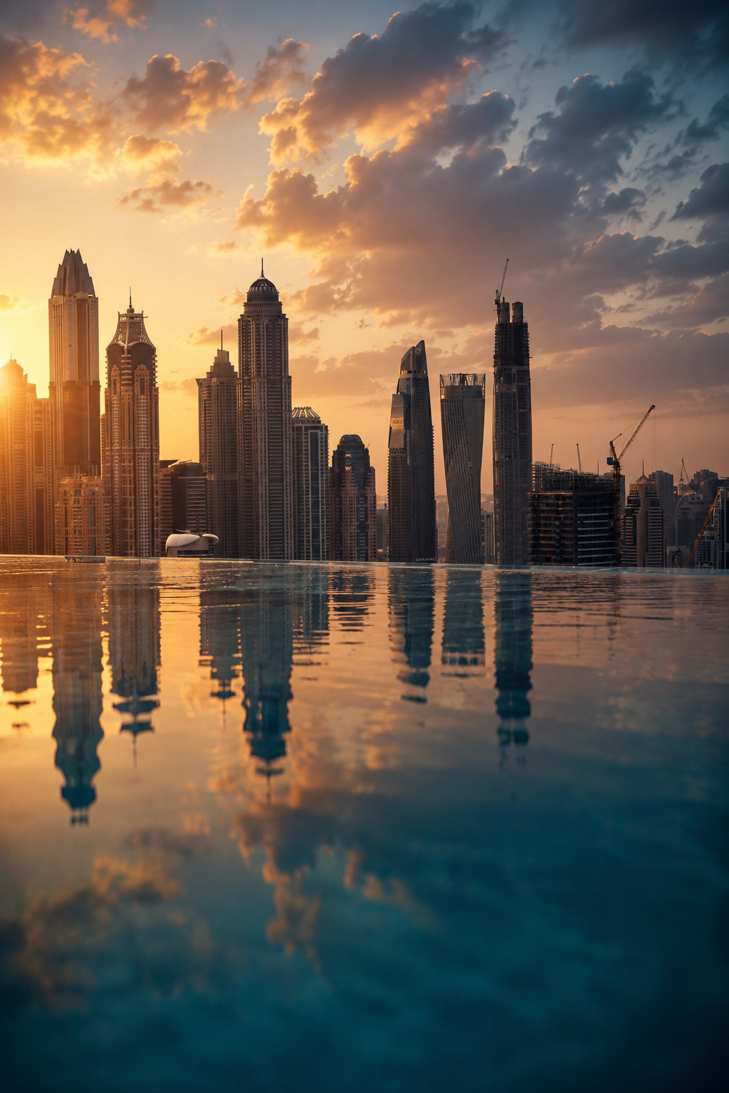 Aura Sky Pool — Marina skyline mirrored