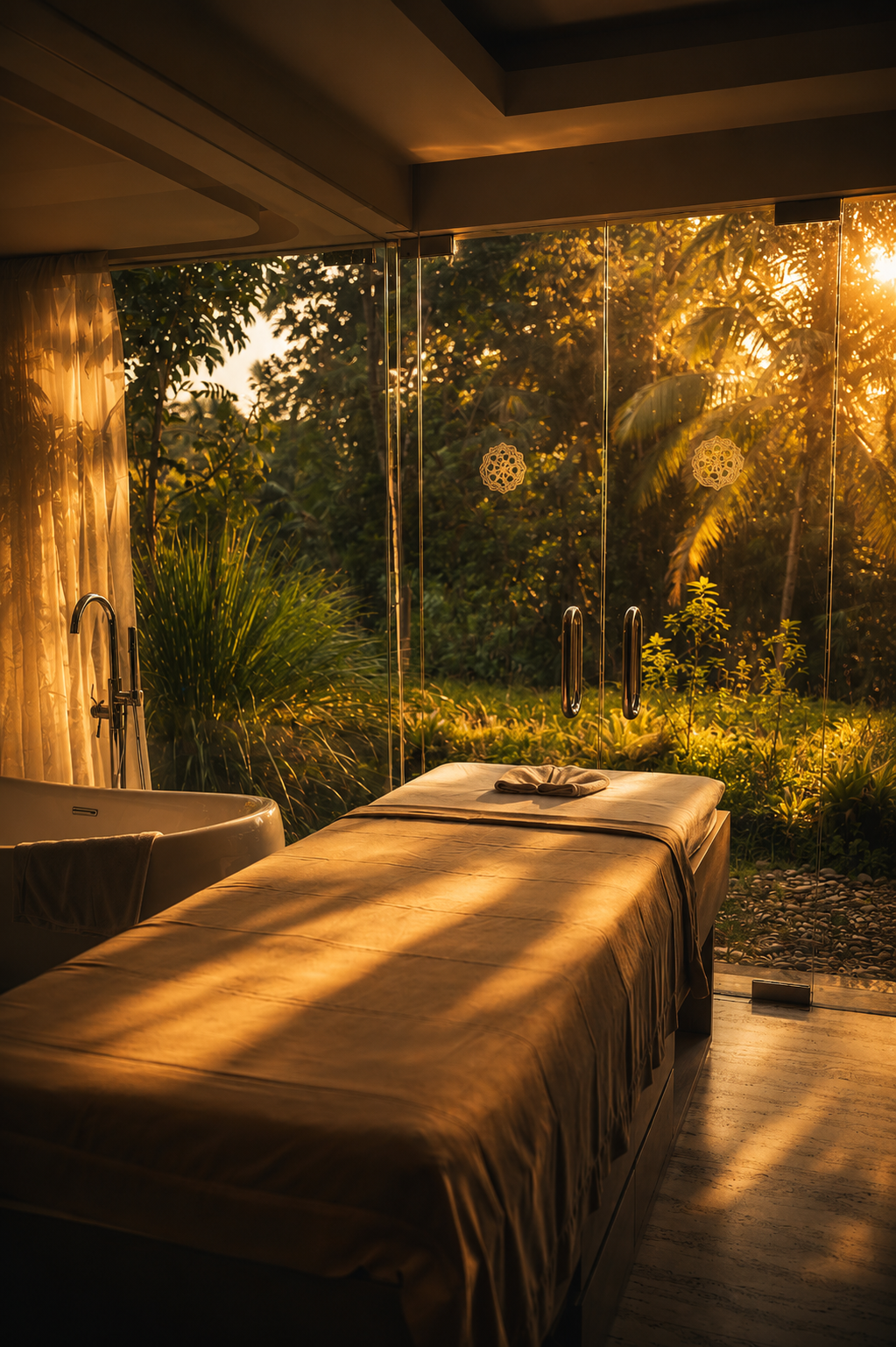 Spa room with a jungle view