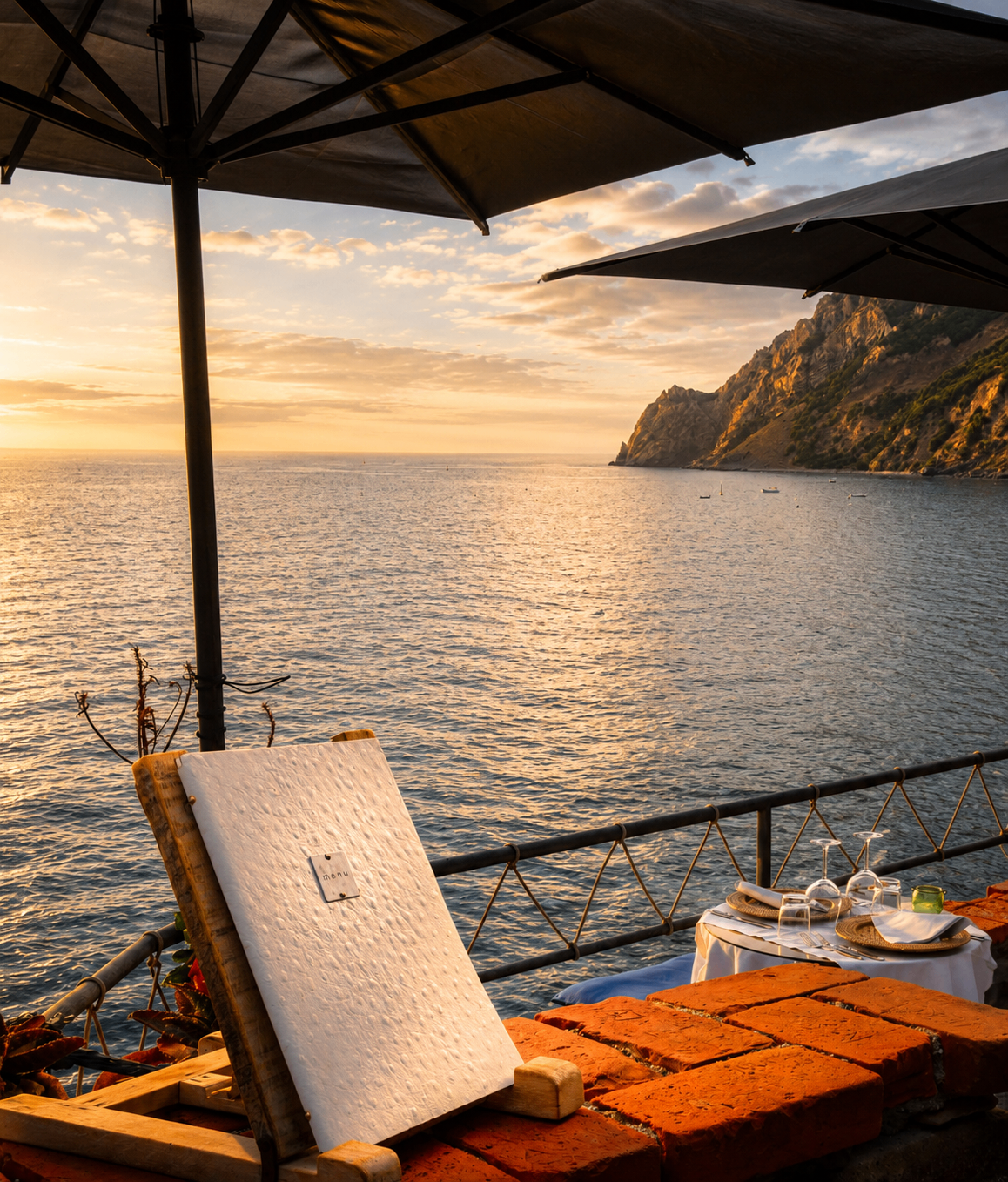 Three Cliffside Tables in Cinque Terre